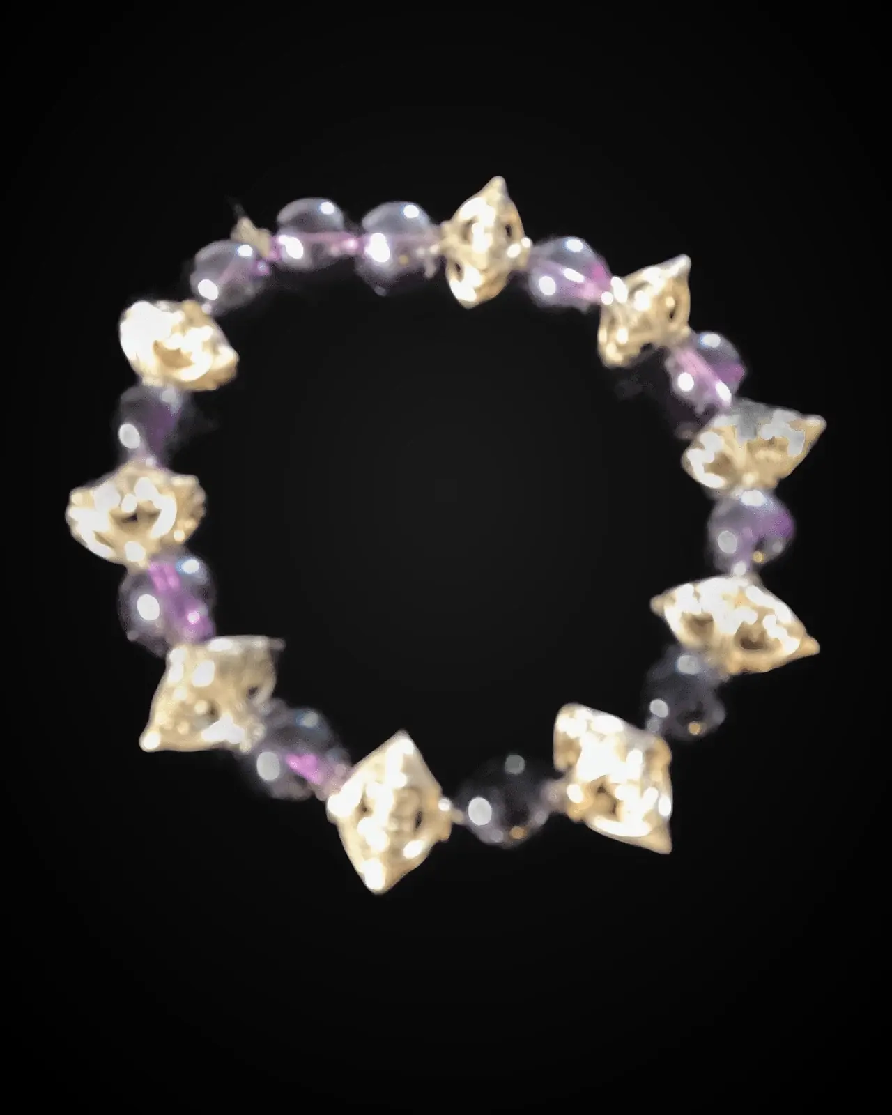 Amethyst Filigree — Purple beads & diamond-cut silver spacers