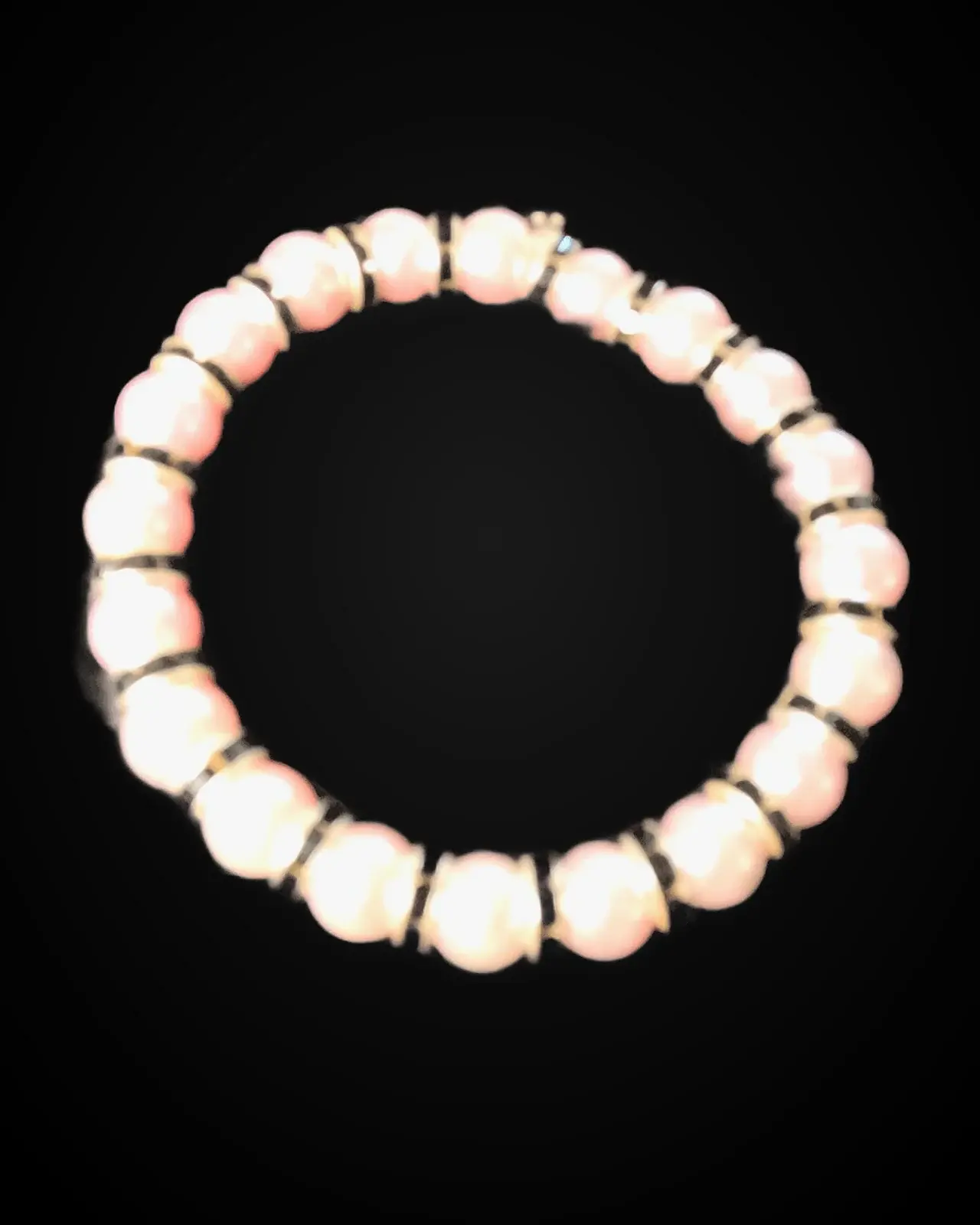 Blush Pearl — Peach pearls & gunmetal discs