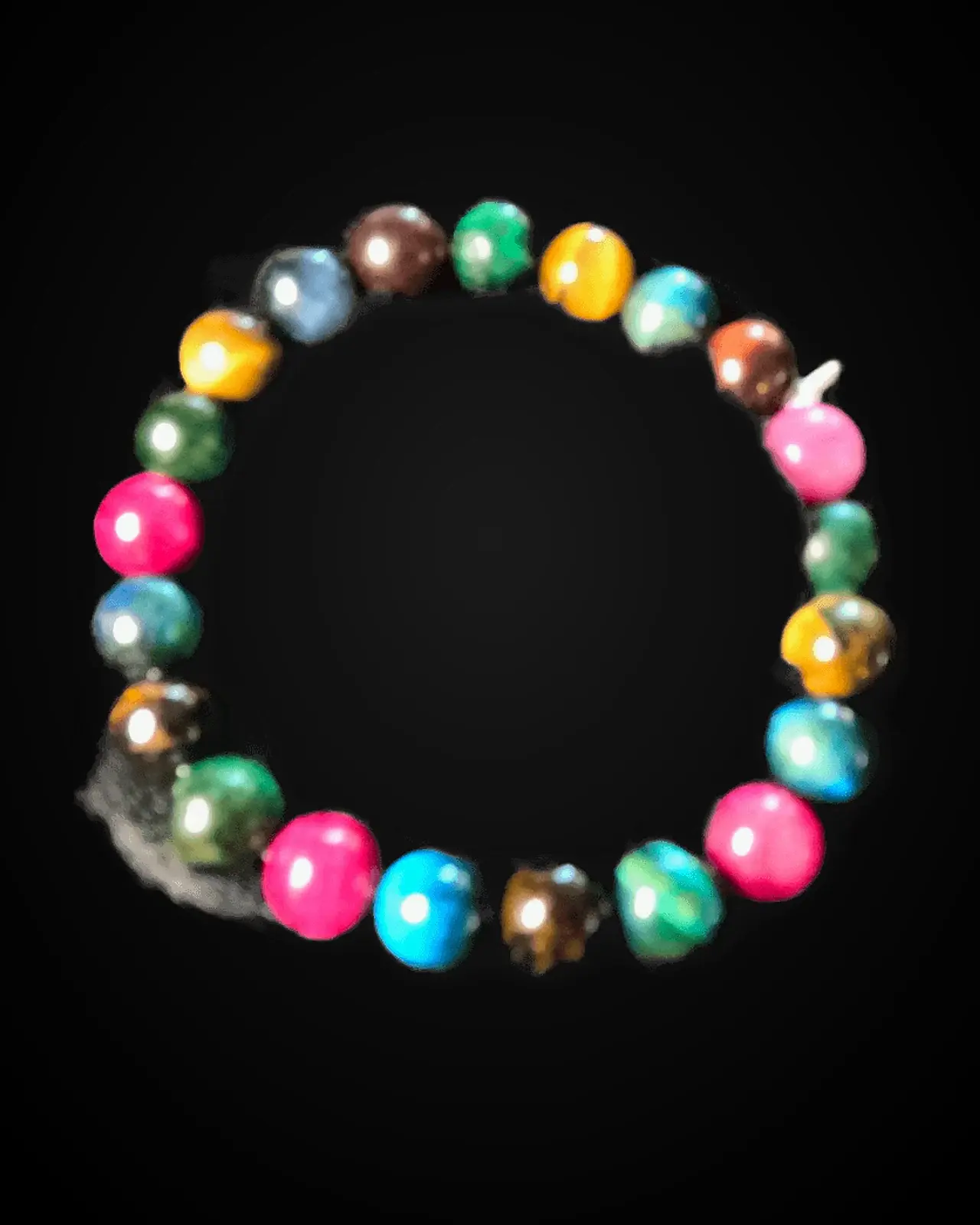 Tide Pool — Pink, teal, amber & gold cat’s-eye